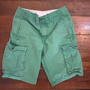 Levi's Green Cargo Shorts for Men Size 29-Multi Pocket Utility